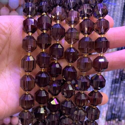 12mm Natural Smoky Quartzs Morgan Tiger Eye Sunstone Apatite Stone Beads 15'' Round Faceted DIY Loose Beads For Jewelry Making