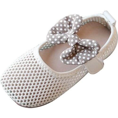 CUZULLAA Kids Elegant Polka Dots Butterfly-Knot Casual Shoes For Girls Children Princess Shoes Fashion Sneakers Size 21-30