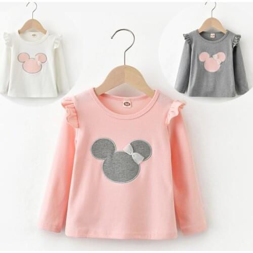 Child Little Baby Girls Clothes T-Shirt Cartoon Mouse Tees Tops New Year 2020 Kids TShirt Spring Cotton Soft Long Sleeve Outfits