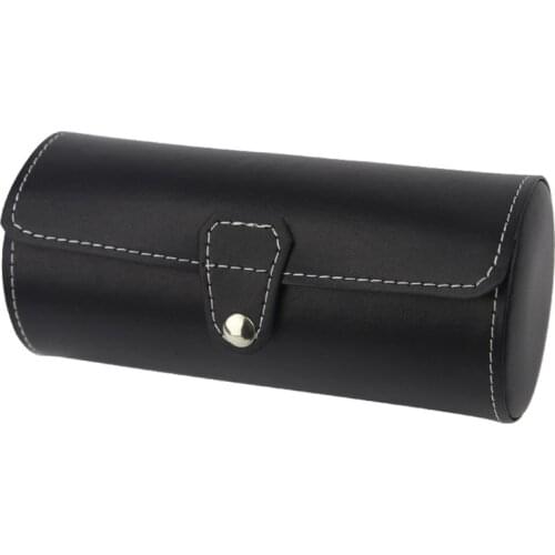 3 Slots Watch Roll Travel Case Chic Portable Vintage Leather Display Watch Storage Box with Slid in Out Watch Organizers