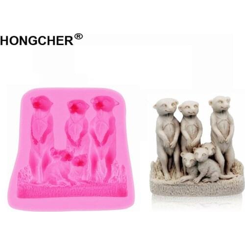 Meerkat mold Cake Tool FondantChocolateCandy ClayCraftSoap Embeds,Cupcake Topper Decorations,Meerkat,Warthog,Resin Dog head mold