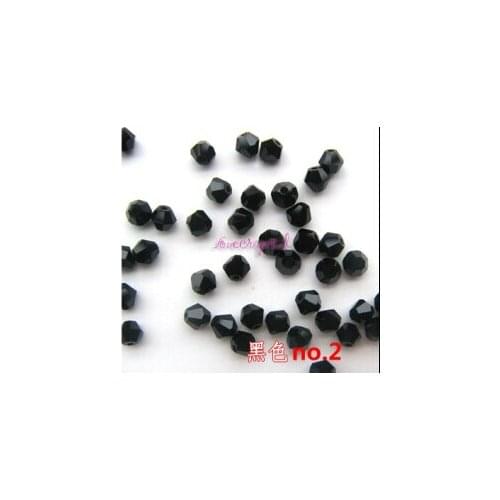 3mm 4mm Black Colour Crystal Bicone Beads Glass Crystal Beads Accessories of necklaces, rings, earrings