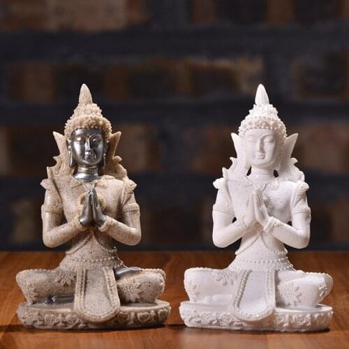 Indian small buddha sculpture model Creative resin crafts Home decoration ornaments Outdoor garden aquarium statue