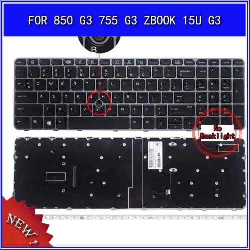 Laptop Keyboard For HP EliteBook 850 G3 755 G3 ZBOOK 15U G3 Notebook Replace Keyboard