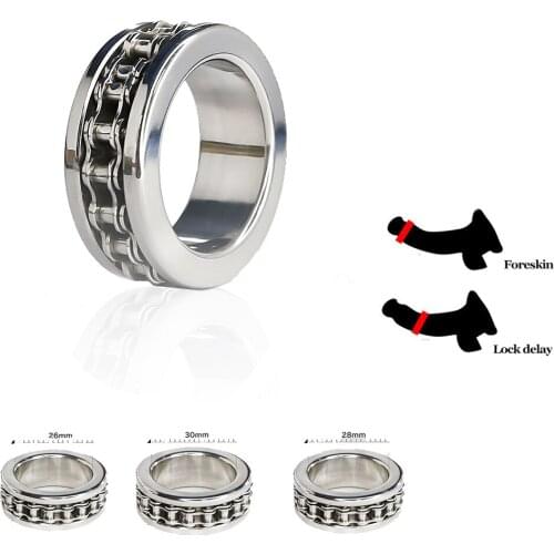 Stainless Steel Delay Ejaculation Cock Penis Sex Ring Lock Sleeve Reduce Glans Sensitivity BDSM Male Fetish 18+ Sex Toys For Men