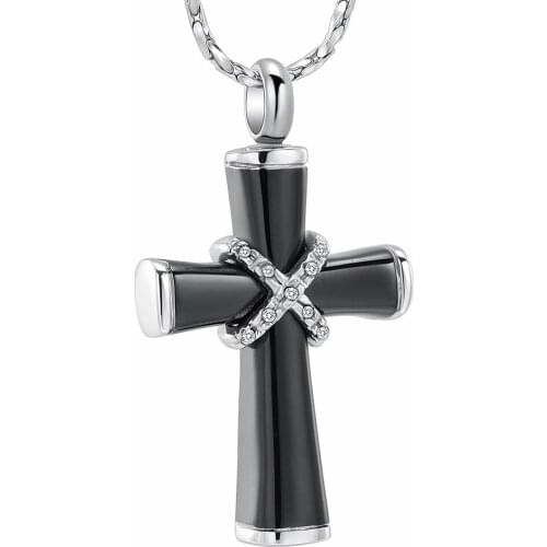 Cross Cremation Jewelry Necklace for Ashes Stainless Steel Lord’s Prayer Cross Memorial Keepsake Ashes Pendant Urn Jewelry