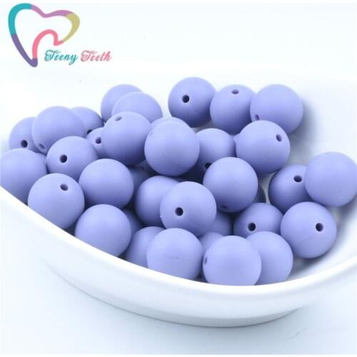 Teeny Teeth 100 PCS Tropical Lilac Silicone Round Beads 9-19 MM Perle Silicone Dentition DIY Beads Teething Necklace Nursing Toy