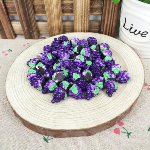 Hot!!! Kawaii DIY Resin Purple Grape Scrapbooking Accessories Embellishment Decoration Crafts Making:12*15mm