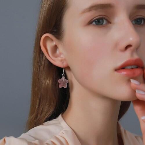 Cute Candy Color Star Drop Dangle Earrings for Girls Women Sweet Cartoon Gradient Frosted Geometric Pendants Earings Jewelry