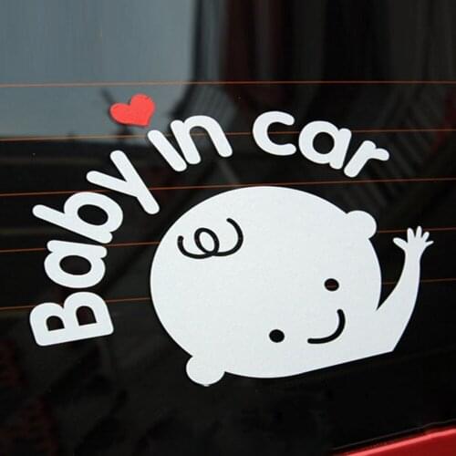 Cartoon Car Stickers , Reflective Vinyl Styling Baby In Car Warming Car Sticker ,Baby on Board Reflective wall sticker