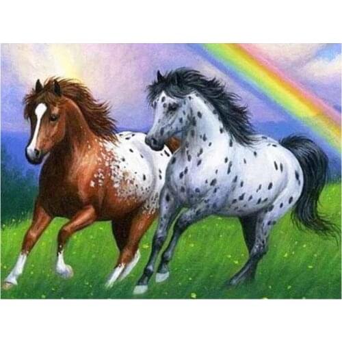 Scenery Embroidery Mosaic Running Horse Diamond Painting Kits Bead Picture Wall Paper Rhinestones Drawing Christmas Gift New