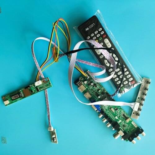Kit for B156XW01 V.2 3363 remote DVB-T DVB-C LCD 30pin 1366X768 TV controller board VGA AV digital 15.6" 1 CCFL USB HDMI Panel