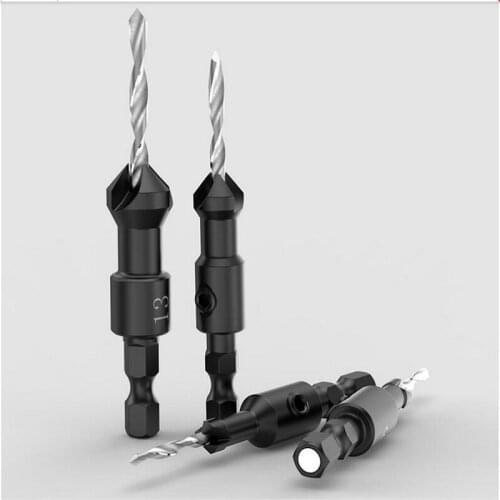 Free shipping of home DIY woodworking 4pcs or 5pcs 5#-16#Quick Change Hex Shank Hole Saw Countersink Drill Bit Kit+Wrench