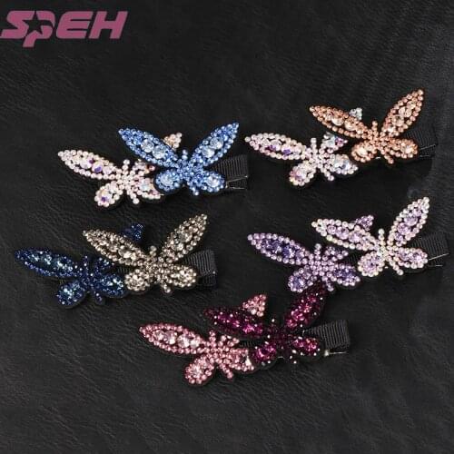 New bangs clip edge clip Korean adult hair accessories Rhinestone sweet bow lady hair clip simple hair front clip