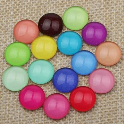 Onwear 50pcs mix color photo flatback round dome glass cabochons 12mm diy earring hair jewelry accessories