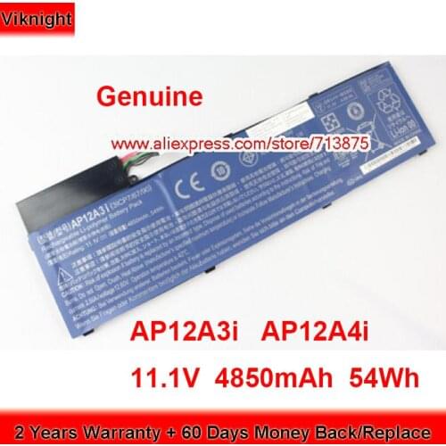 Genuine AP12A3i Battery BT.00304.011 for Acer Aspire M3-481 Ultrabook TravelMate X483G 11.1V 4850mAh 54Wh