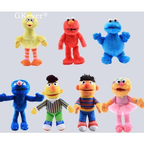 22-25 cm Anime Sesame Street Plush Toys Peluche New Arrivals Grover Elmo Bert Stuffed Doll Baby Kid Birthday Gift Home Car Decor