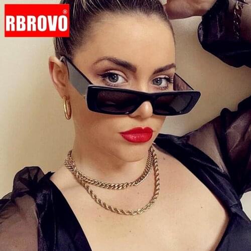 RBROVO 2021 Rectangular Sunglasses Women Luxury Brand Eyeglasses Women Retro Eyewear for Women/Men Mirror Lentes De Sol Mujer