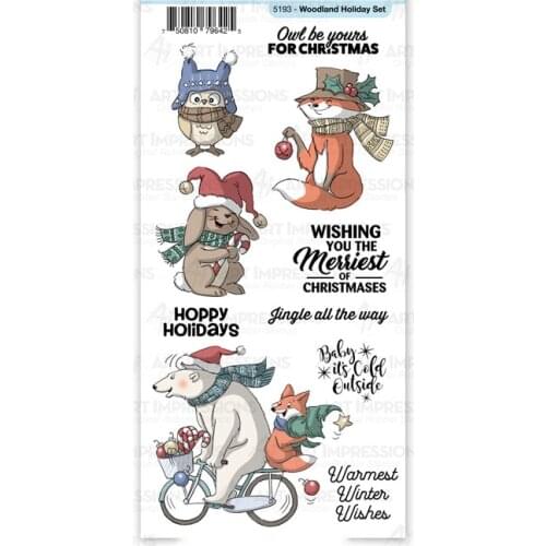 Christmas Woodland Holid Clear Stamps Scrapbooking Stencil For Decor Embossing Stamp DIY Greeting Card Album Handmade 2021 Party