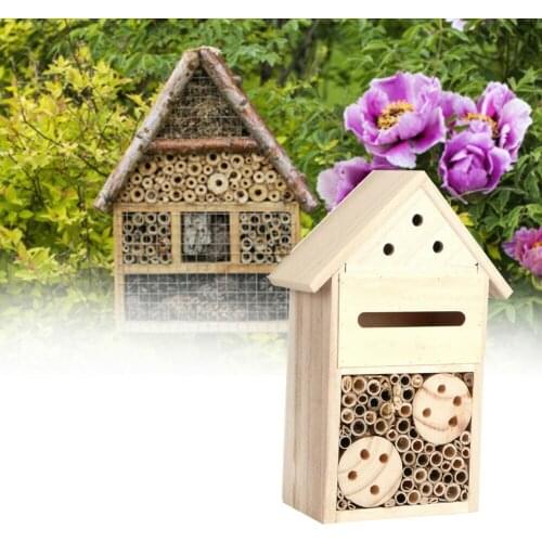Gardening Wooden Insect Small House Shelter Nesting Handicrafts Decoration For Bee Bug Household Decoration