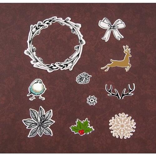Wreath Deer Silicone Clear Seal Stamp DIY Scrapbooking Embossing Photo Album Art M17D