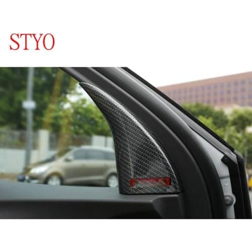 STYO Carbon Fiber Car Front Door Triangle Cover Trim for Chevrolet Equinox 2017 2018