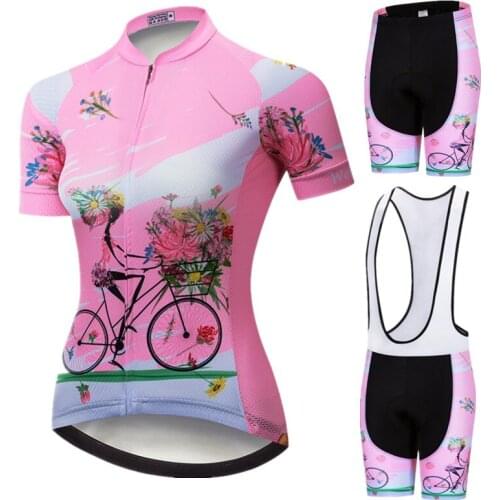 Weimostar Pink Cycling Clothing Women Summer Pro Team Cycling Jersey Set Racing Sport Bicycle Clothing Breathable Bike Wear Ropa