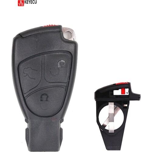 Keyecu New Replacement Remote Key Shell Case Fob 3Button+Battery Holder for Mercedes-Benz C Class E Class B CLass SLK CLS CLK ML