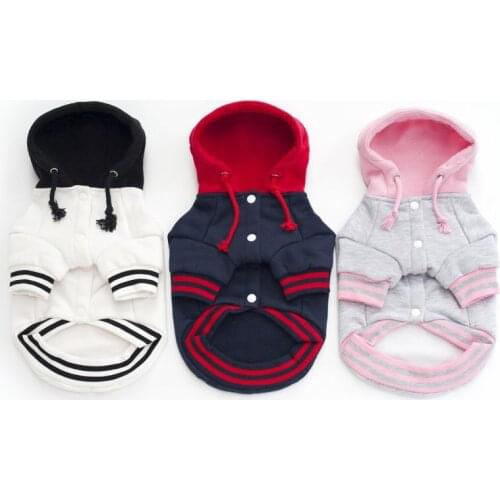 Dog Button Hoodie 100% Cotton Sport Coat Gray Pet two feet Chihuahua Clothes for York dogs winter Roupa para cachorr For Puppy