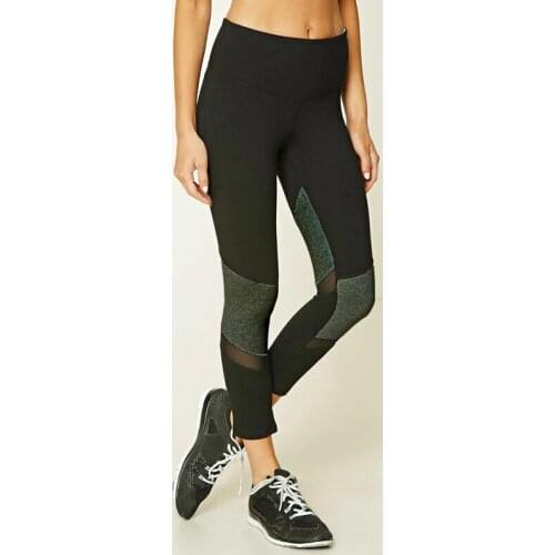 WITHZZ Womans Stitching Semi-woven Mesh Stretch Leggings Women Leggins Elbows For Fitness Legins Jeggings Tayt Sportleggings