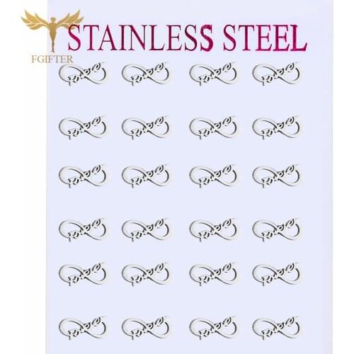 Lover Letter Stud Earrings Forever Earrings For Lovers Couple Women Girls Fashion Stainless Steel Jewelry Wholesale 12 Pairs