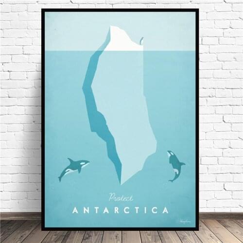 Antarctica Minimalist Travel Canvas Painting Art Print Poster Picture Wall Modern Minimalist Bedroom Living Room Decoration