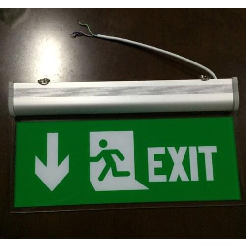 10pcs/lot AC90-265V 50/60Hz 3W Led Emergency Light Rechargeable Battery Lighting 1.2V Ni-cd Battery Led Exit Arrow Sign Lamp