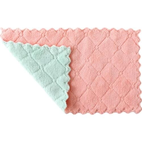 10 pcs/lot Water Absorbent Dishcloth Thickened Wipe Tablecloth Towel Kitchen Does Not Touch Oil Drop Hair Cleaning Cloth