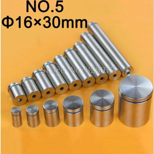 DHL 1000PCS Diameter 16x30mm Stainless Steel Standoffs Pin Nails Hollow Screw Acrylic Billboard Advertisement Fixing Screw KF947