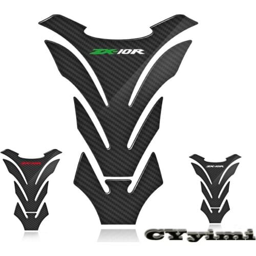 3D Carbon Fiber Motorcycle Fuel Tank Pad Cover Protector Decal Stickers For Kawasaki ZX10R ZX-10R ZX 10R
