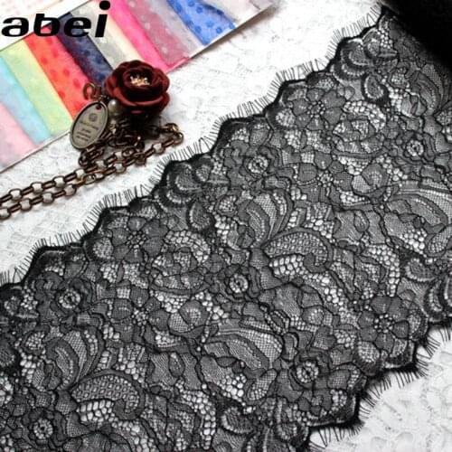 6M/Lot Width 23-30CM Exquisite Black/White Eyelash Wave Lace Handmade DIY Clothing Wedding Underwear Accessories Materials