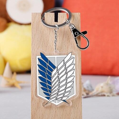 Acrylic Keychain Anime Attack on Titan Cartoon Key Ring Transparent Double-sided Pendant Keychain Accessories Gift