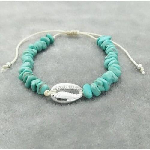 2021 Turquoise Shell Bracelet Alloy Bracelet on hand Women Bracelet Accessories Fashion Jewellery the Best Gift