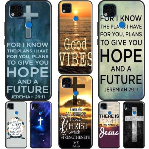 Bible Verse Philippians Jesus Christ Case For Xiaomi Redmi Note 10 Pro Note 7 8 9 Pro 8T 9S Back Cover For Redmi 9C 9A 9T 7A 8A