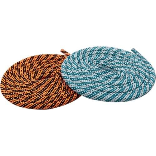 Coolstring 4.5MM Double Color Combination Orange Sky Blue Shoelaces No Elastic Stonger Ropes For Sneaker Sport Running Shoes 350
