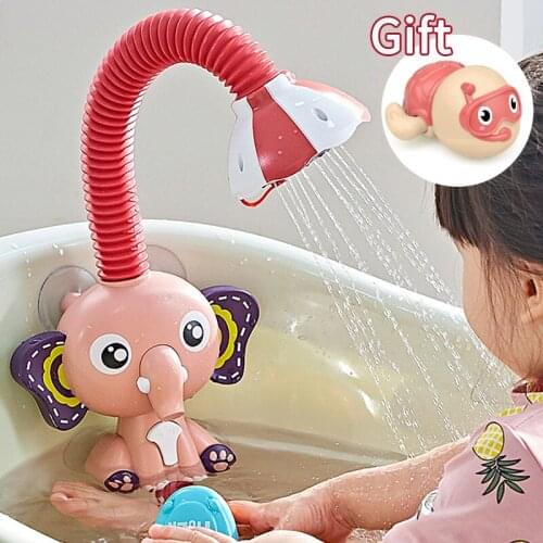 Baby Bath Toy Electric Cartoon Shower Elephant Water Spray Toys Faucet Bathroom Bathtub Educational Play Game For Kids Children
