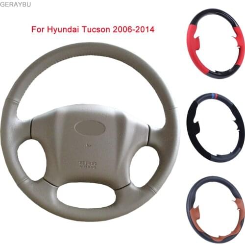 GERAYBU Custom DIY Innovative Black Artificial Leather Hand-sewn Car Steering Wheel Cover For XDTS-02 Breathable Wear-resistant