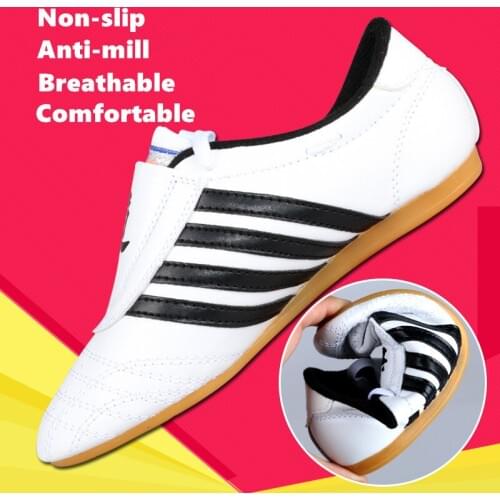 Good taekwondo shoes for male Female kids Adult WTF PU leather Breathable Taekwondo protectors kung fu Shoes martial arts shoes