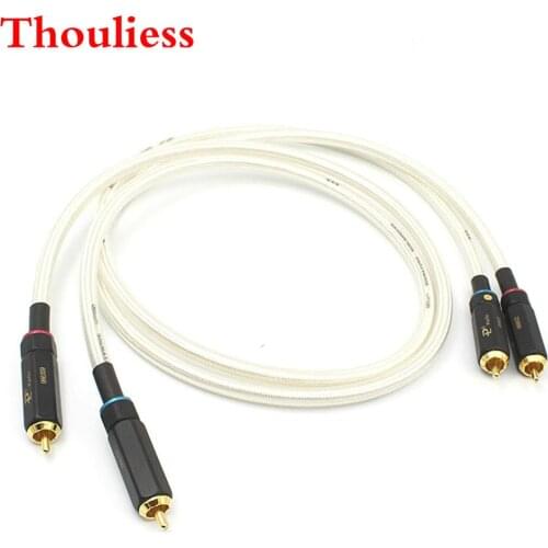 Thouliess Pair HIFI QED Silver palted Signature Version RCA Cable Hi-end Premium RCA Audio 2rca to 2rca Interconnect Cable