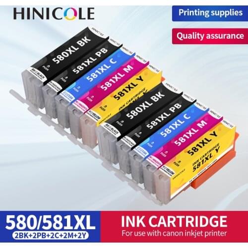 HINICOLE Compatible for Canon PGI 580 CLI 581 PGI 580XL PGI-580 Ink Cartridge Pixma TS6150 TS6151 TR7550 TR8550 TS8150 TS8151