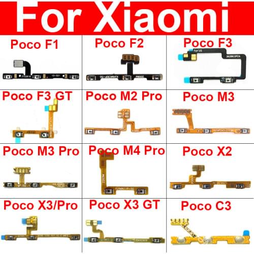 On/Off Power Volume Flex Cable For Xiaomi Poco X2 X3 NFC Power Volume Control Switch Flex Ribbon Replacement Parts