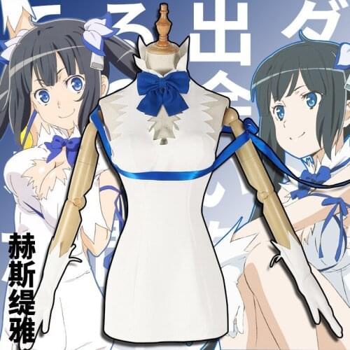 Hestia Cosplay Costume Anime Is It Wrong to Try to Pick Up Girls in a Dungeon Cosplay Sexy Dress Women Costume Women Black Hairs