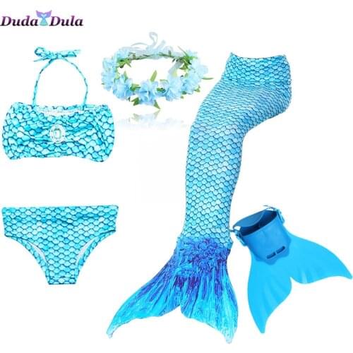 Mermaid Tails with Monofin Children anime cosplay costumes Girls swimsuit Birthday girl childrens Mermaid halloween costume