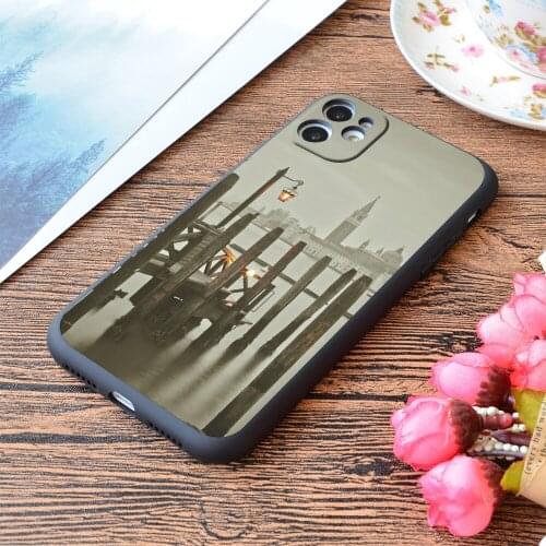 For iPhone Misty Morning In Venice Print Soft Matt Apple iPhone Case
